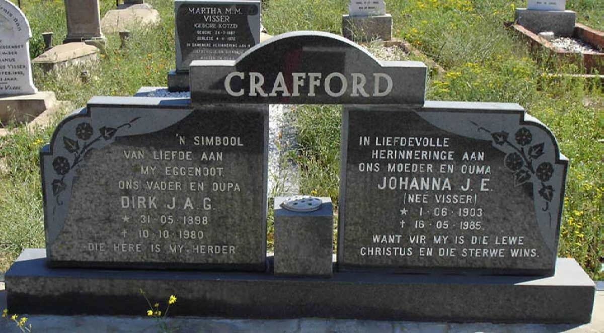 CRAFFORD Dirk J.A.G. 1898-1980 &amp; Johanna J.E. VISSER 1903-1985