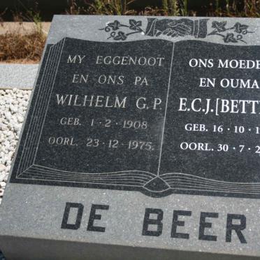 BEER Wilhelm G.P., De 1908-1975 &amp; E.C.J 1916-2000