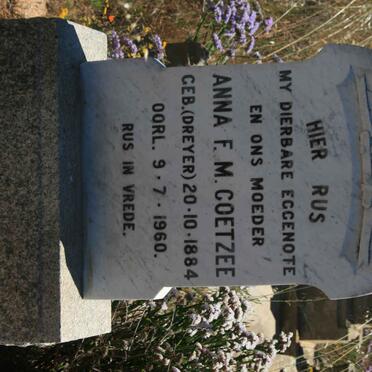 COETZEE Anna F.M. nee DREYER 1884-1960