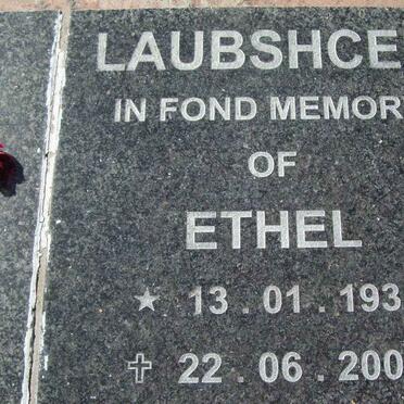 LAUBSHCER Ethel 1931-2002