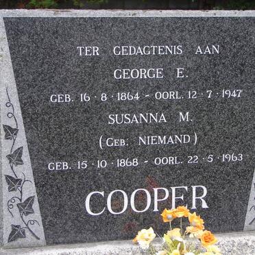COOPER George E. 1864-1947 &amp; Susanna M. NIEMAND 1868-1963