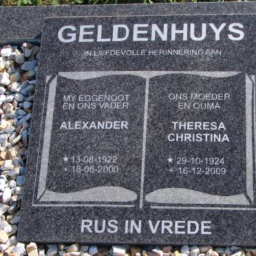 GELDENHUYS Alexander 1922-2000 &amp; Theresa Christina 1924-2009