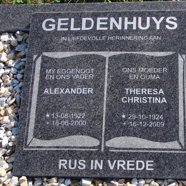GELDENHUYS Alexander 1922-2000 &amp; Theresa Christina 1924-2009