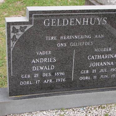 GELDENHUYS Andries Dewald 1896-1976 &amp; Catharina Johanna 1900-1978