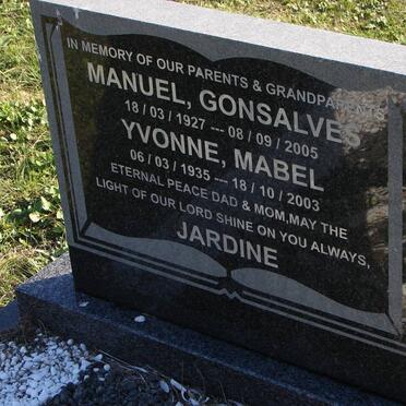 JARDINE Manuel Consalves 1927-2005 &amp; Yvonne Mabel 1935-2003