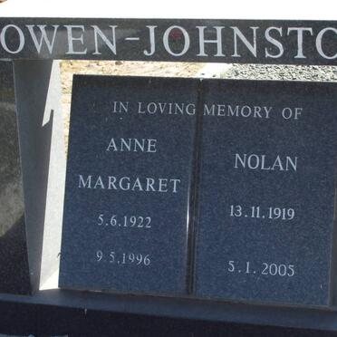 JOHNSTON Nolan, OWEN 1919-2005 &amp; Anne Margaret 1922-1996