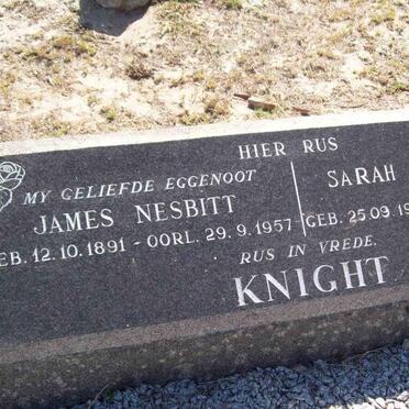 KNIGHT James Nesbitt 1891-1957 &amp; Sarah Susanna 1908-1997