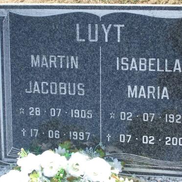 LUYT Martin Jacobus 1905-1997 &amp; Isabella Maria 1927-2008