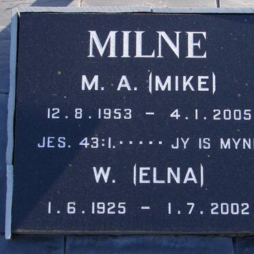 MILNE M.A. 1953-2005 :: MILNE W. 1925-2002