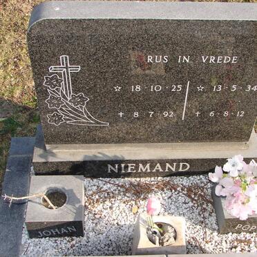 NIEMAND Johan 1925-1992 &amp; Pop 1934-2012