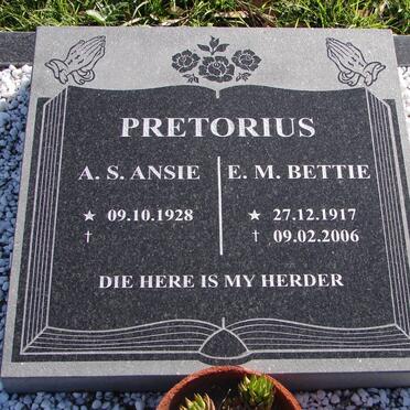 PRETORIUS A.S. 1928- :: PRETORIUS E.M. 1917-2006