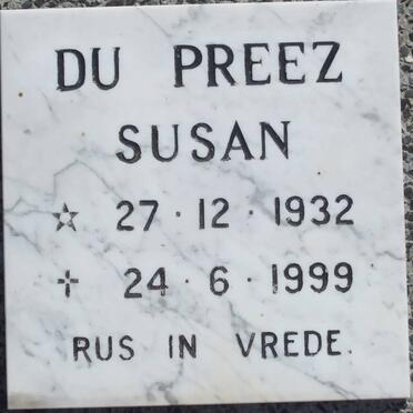 PREEZ Susan, du  1932-1999