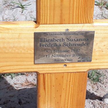 SCHREUDER Elizabeth Susanna Fredrika 1942-2020