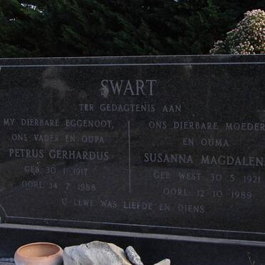 SWART Petrus Gerhardus 1917-1988 &amp; Susanna Magdalena WEST 1921-1989