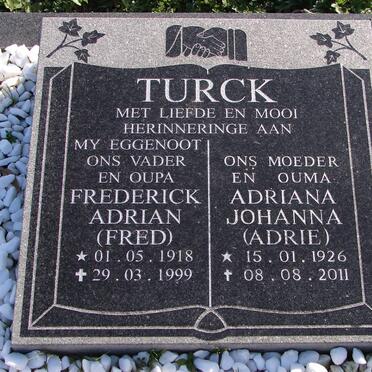 TURCK Frederick Adrian 1918-1999 &amp; Adriana Johanna 1926-2011