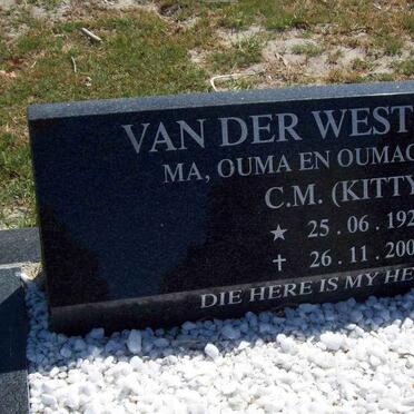 WESTHUIZEN C.M., van der 1925-2007