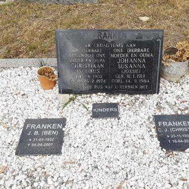 FRANKEN Christiaan Jacobus 1902-1974 &amp; Johanna Susanna 1913-1984 :: FRANKEN J.B. 1932-2007 :: FRANKEN C.J. 1939-2015