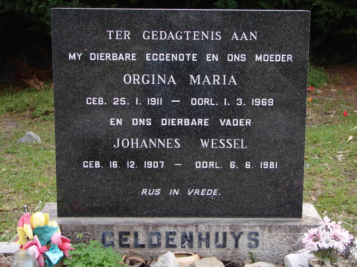 GELDENHUYS Johannes Wessel 1907-1981 &amp; Orgina Maria 1911-1969