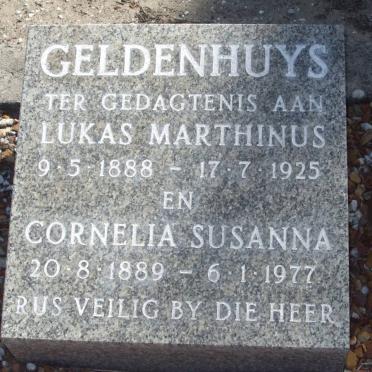GELDENHUYS Lukas Marthinus 1888-1925 &amp; Cornelia Susanna 1888-1977