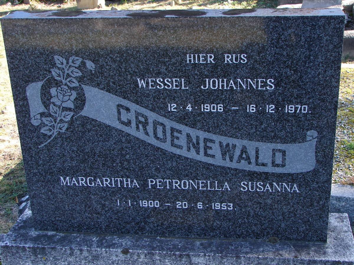 GROENEWALD Wessel Johannes 1906-1970 &amp; Margaritha Petronella Susanna 1900-1953