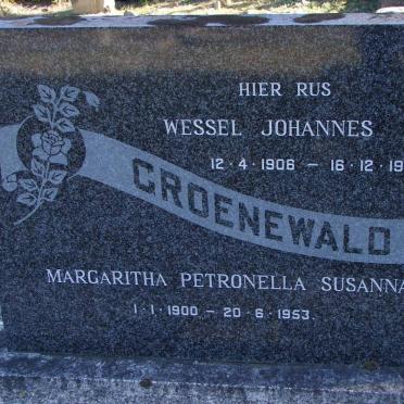 GROENEWALD Wessel Johannes 1906-1970 &amp; Margaritha Petronella Susanna 1900-1953