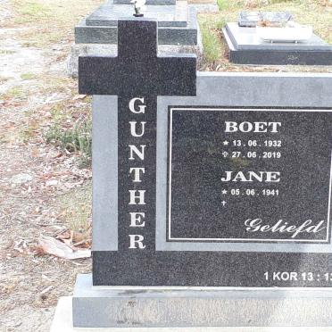 GUNTHER Boet 1932-2019 &amp; Jane 1941-
