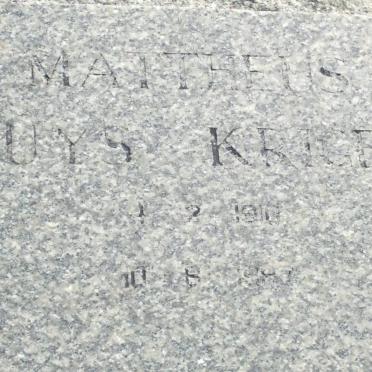 KRIGE Mattheus Uys 1910-1987