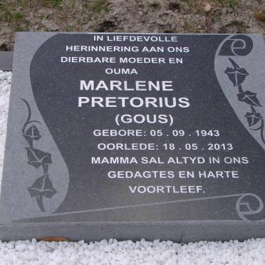 PRETORIUS Marlene nee GOUS 1943-2013