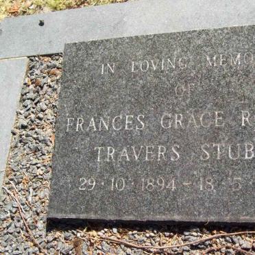 STUBBS Frances Grace Robina Travers 1894-1979
