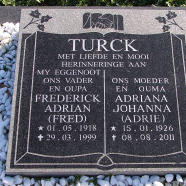TURCK Frederick Adrian 1918-1999 &amp; Adriana Johanna 1926-2011