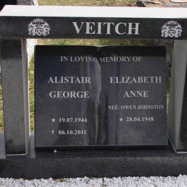 VEITCH Alistair George 1944-2011 &amp; Elizabeth Anne OWEN JOHNSTON 1948-