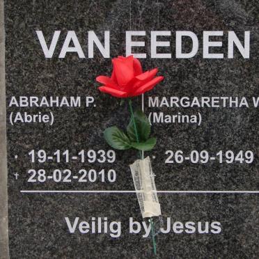 EEDEN Abraham P., van 1939-2010 &amp; Margaretha W.J. 1949-