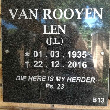 ROOYEN J.L., van 1935-2016