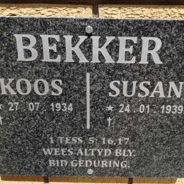 BEKKER Koos 1934- &amp; Susan 1939-