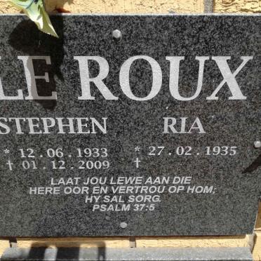 ROUX Stephen, le 1933-2009 &amp; Ria 1935-