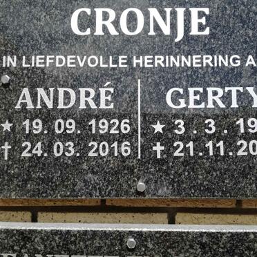 CRONJE André 1926-2016 &amp; Gerty 1928-2016