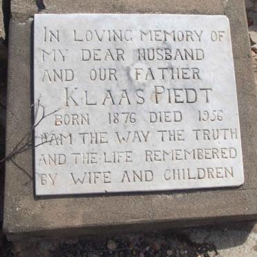 PIEDT Klaas 1876-1956