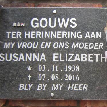 GOUWS Susanna Elizabeth 1938-2016