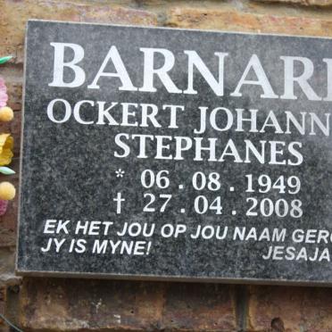 BARNARD Ockert Johannes Stephanus 1949-2008