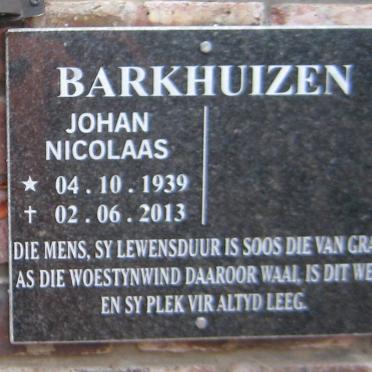BARKHUIZEN Johan Nicolaas 1939-2013