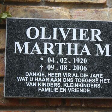 OLIVIER Martha M. 1920-2006