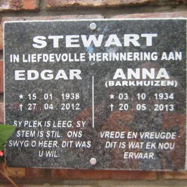 STEWART Edgar 1938-2012 &amp; Anna BARKHUIZEN 1934-2013