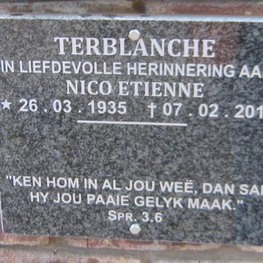 TERBLANCHE Nico Etienne 1935-2017
