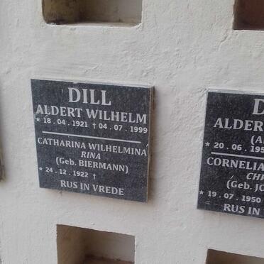 DILL Aldert Wilhelm 1921-1999 &amp; Catharina Wilhelmina BIERMANN 1922-
