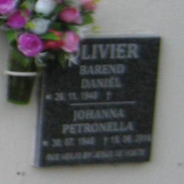 OLIVIER Barend Daniel 1948- &amp; Johanna Petronella 1948-2016