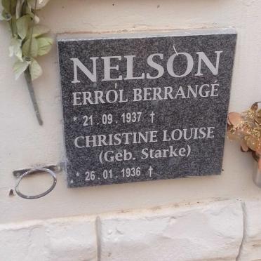 NELSON Errol Berrange 1937- &amp; Christine Louise nee STARKE 1936