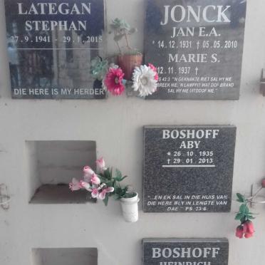 LATEGAN Stephan 1941-2015 :: JONCK Jan E.A. 1931-2010 &amp; Marie S. 1937-