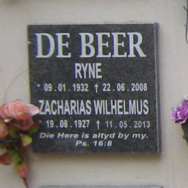 BEER Zacharias Wilhelmus, de 1927-2013 &amp; Ryne 1932-2008