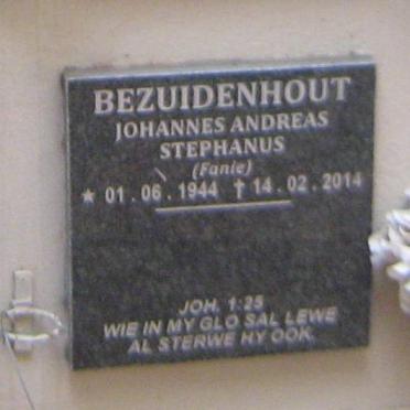 BEZUIDENHOUT Johannes Andreas Stephanus 1944-2014