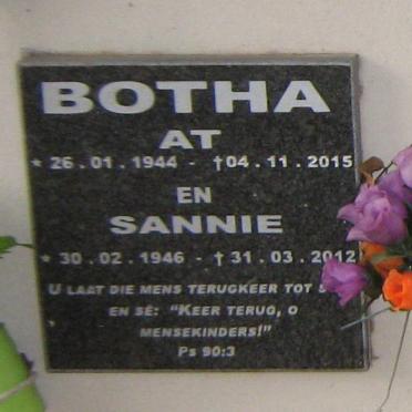 BOTHA At 1944-2015 &amp; Sannie 1946-2012